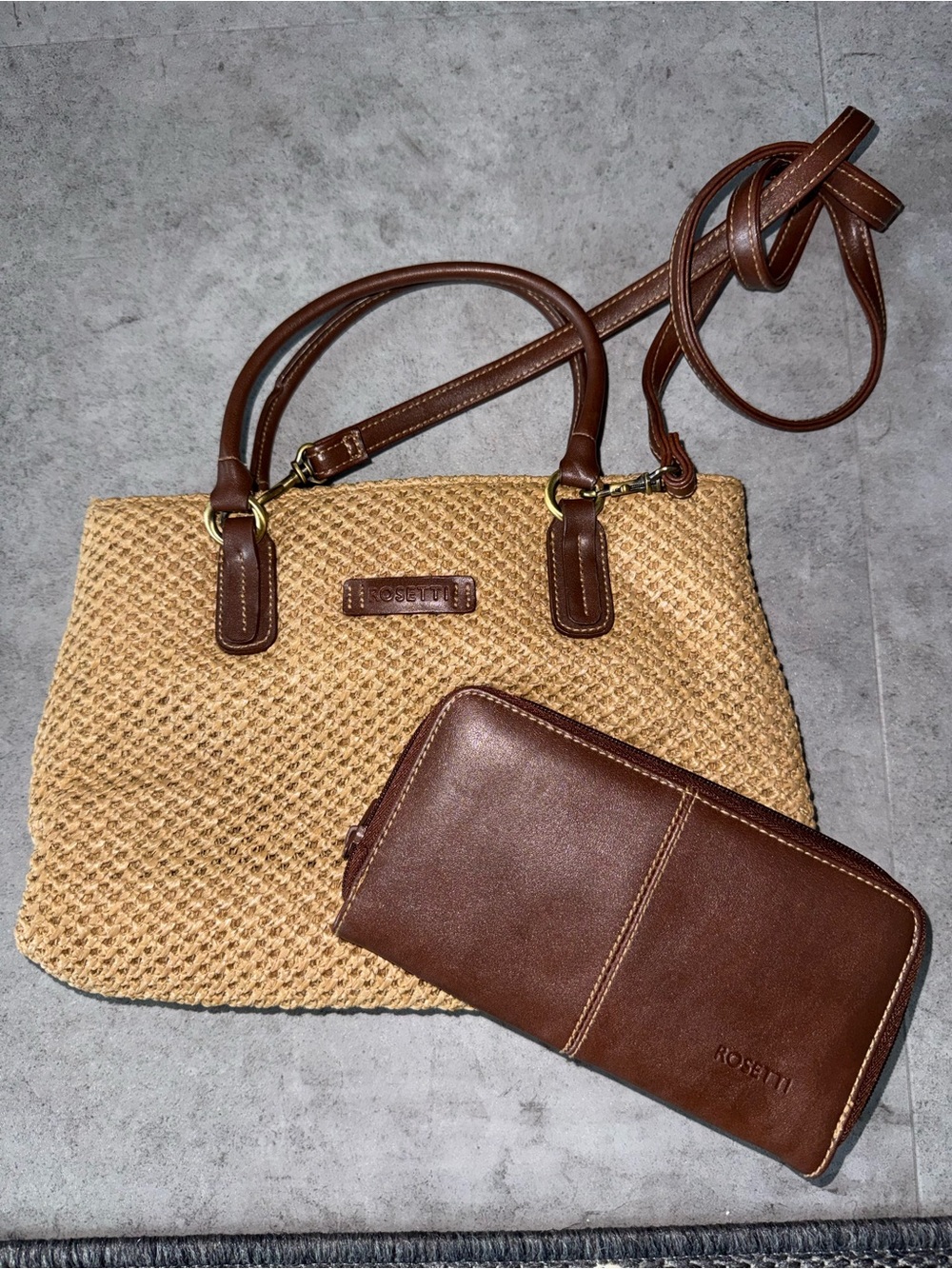 Rosetti Brown Shoulder Bag/Purse with Matching Wallet